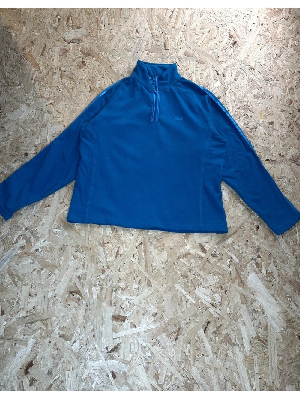 Reebok Rbk Womens Blue Fleece Pullover 1/4 Zip Jacket Size Large